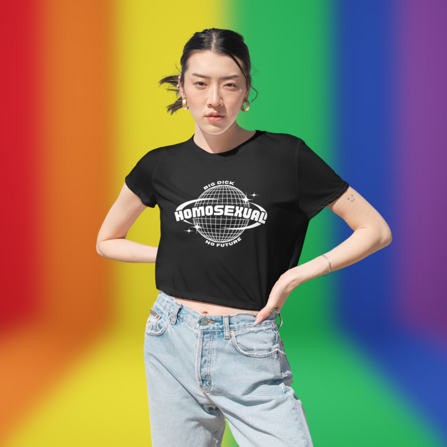 HOMOSEXUAL Flowy Cropped Tee